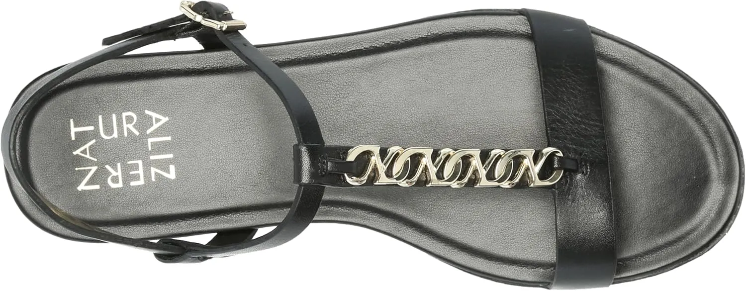 Naturalizer Womens Teach Chain-link Detail Flat Sandal