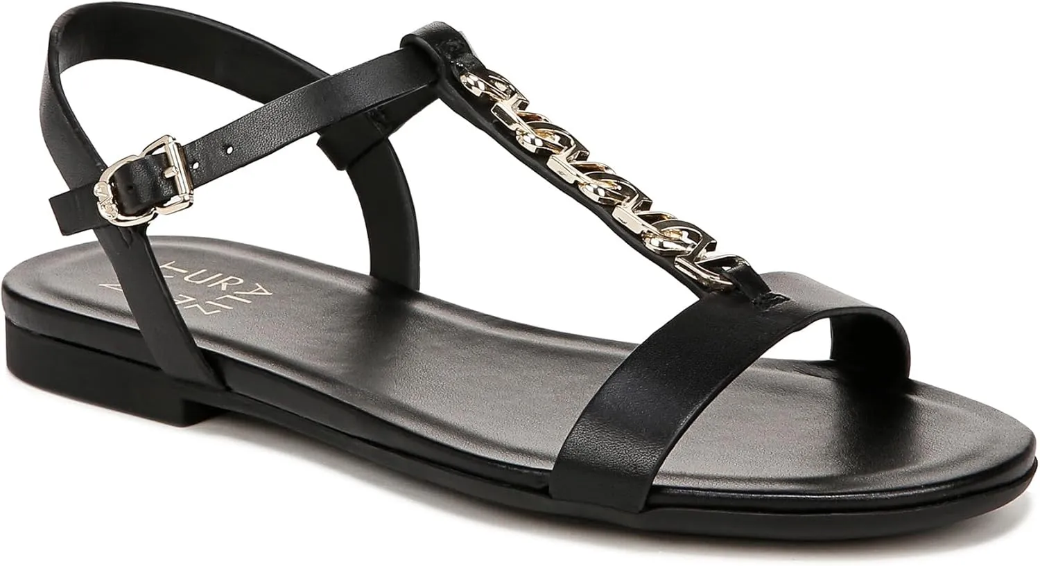 Naturalizer Womens Teach Chain-link Detail Flat Sandal