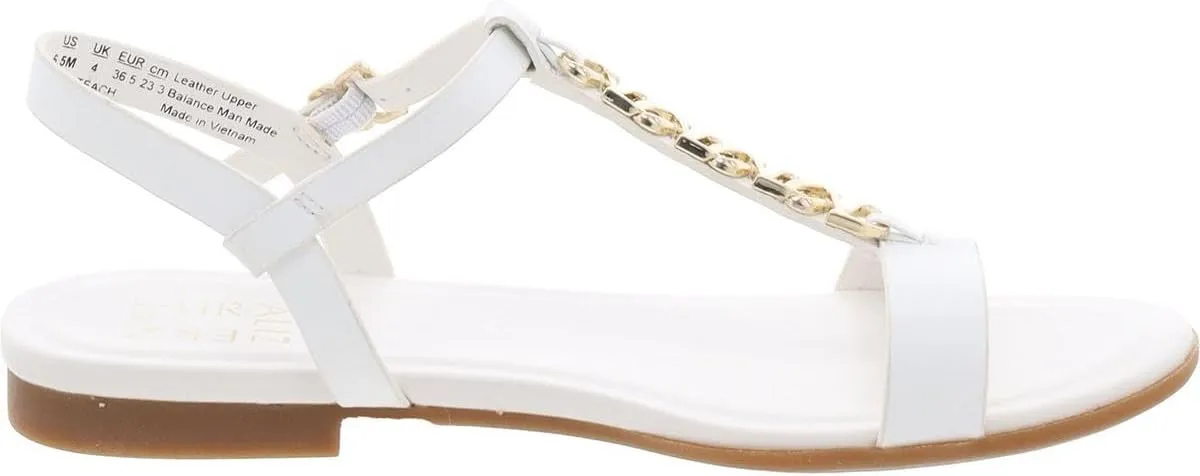 Naturalizer Womens Teach Chain-link Detail Flat Sandal