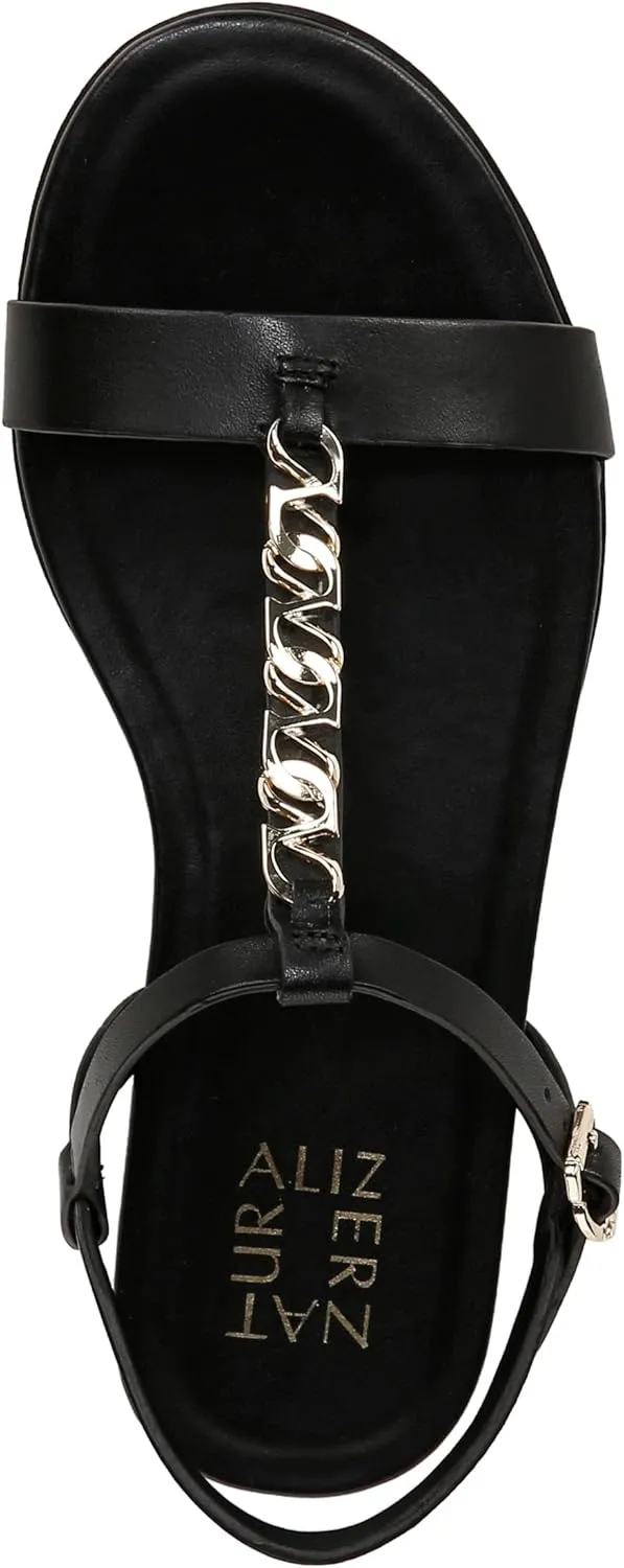 Naturalizer Womens Teach Chain-link Detail Flat Sandal