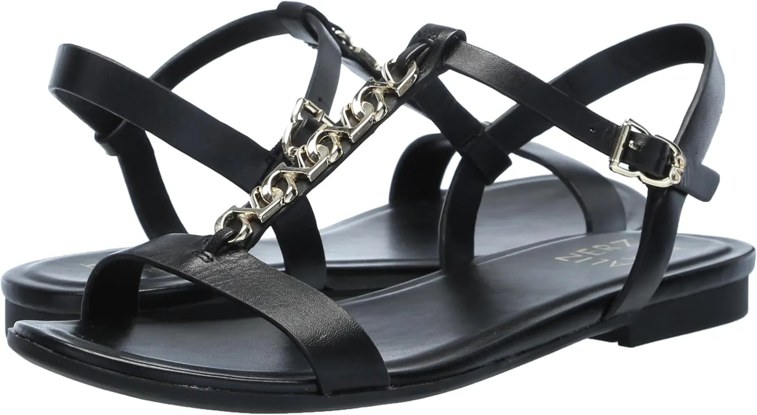 Naturalizer Womens Teach Chain-link Detail Flat Sandal