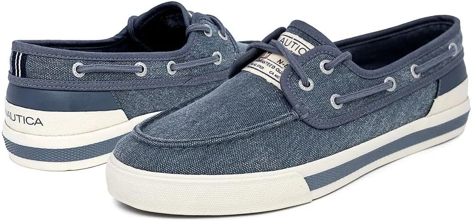 Nautica Men's Casual Boat Shoes, Moc-Toe Loafers with Cushioned Insole, Deck Fashion Sneaker