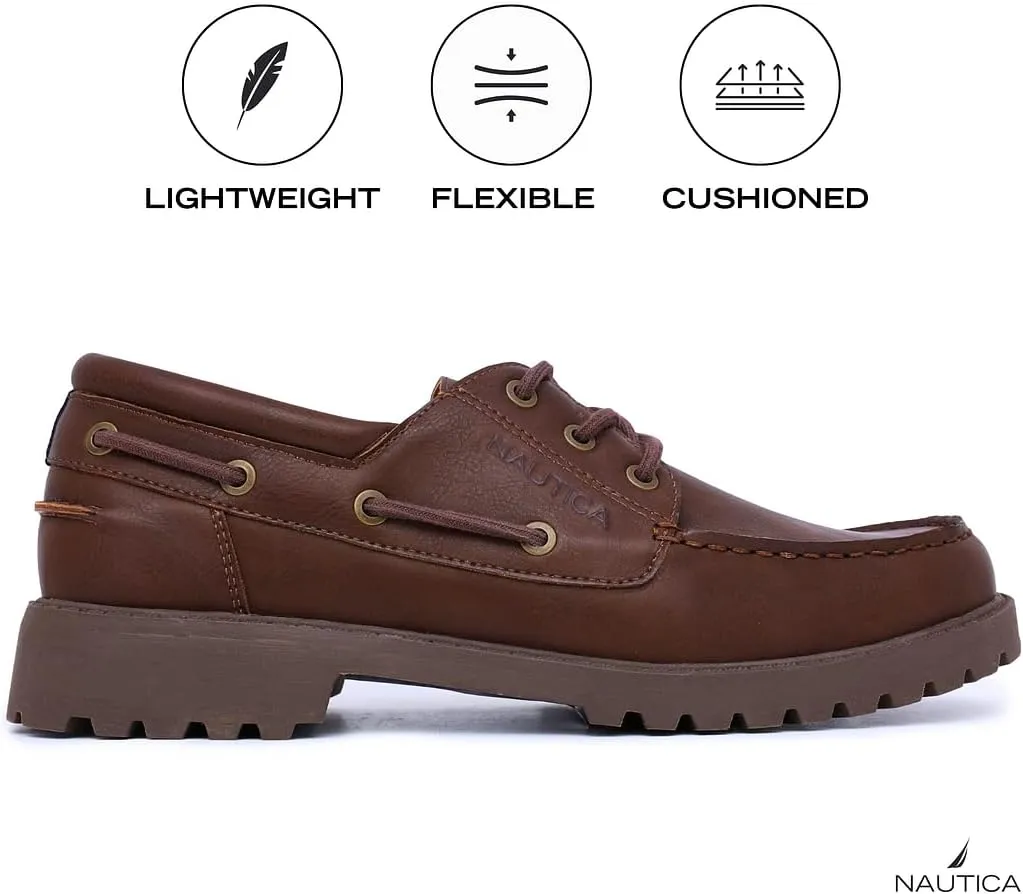 Nautica Men's Dress Boat Shoe, Casual Loafer Lace-Up Fashion Sneaker with Cushioned Insole – Comfortable, Lightweight and Durable