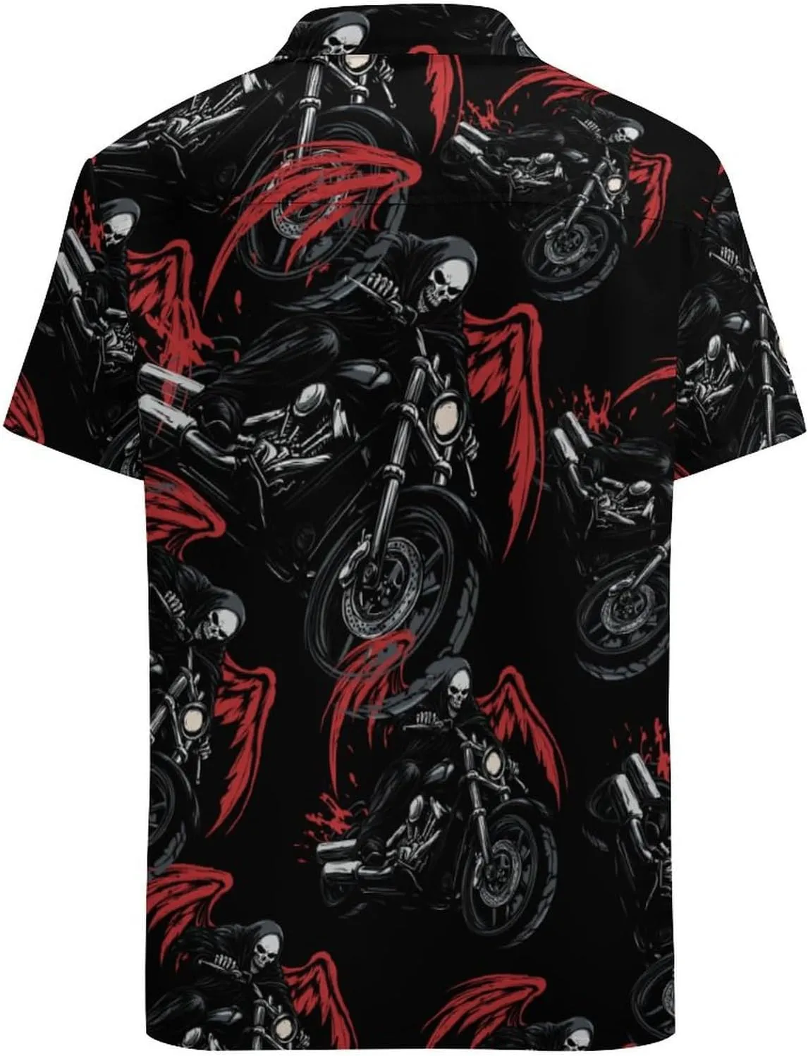 Night Rider Death Men's Short Sleeve Shirts Casual Button Down Shirt Dress Tee Tops for Beach Work