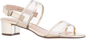 NINA Ganice - Women's Mesh Block Low-Heel Hook & Loop Dressy Sandal Shoes- Elegant and Comfortable Womens's heeled Sandals - Casual and Dress