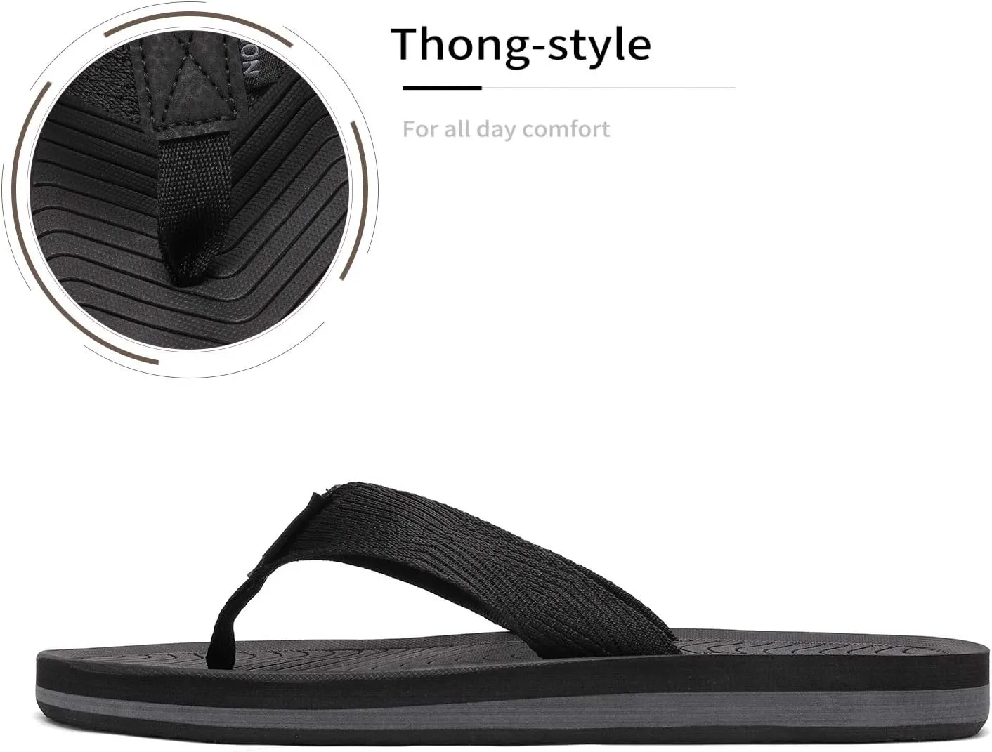 NORTIV 8 Men's Flip Flops Thong Sandals Comfortable Light Weight Beach Shoes REVIVA