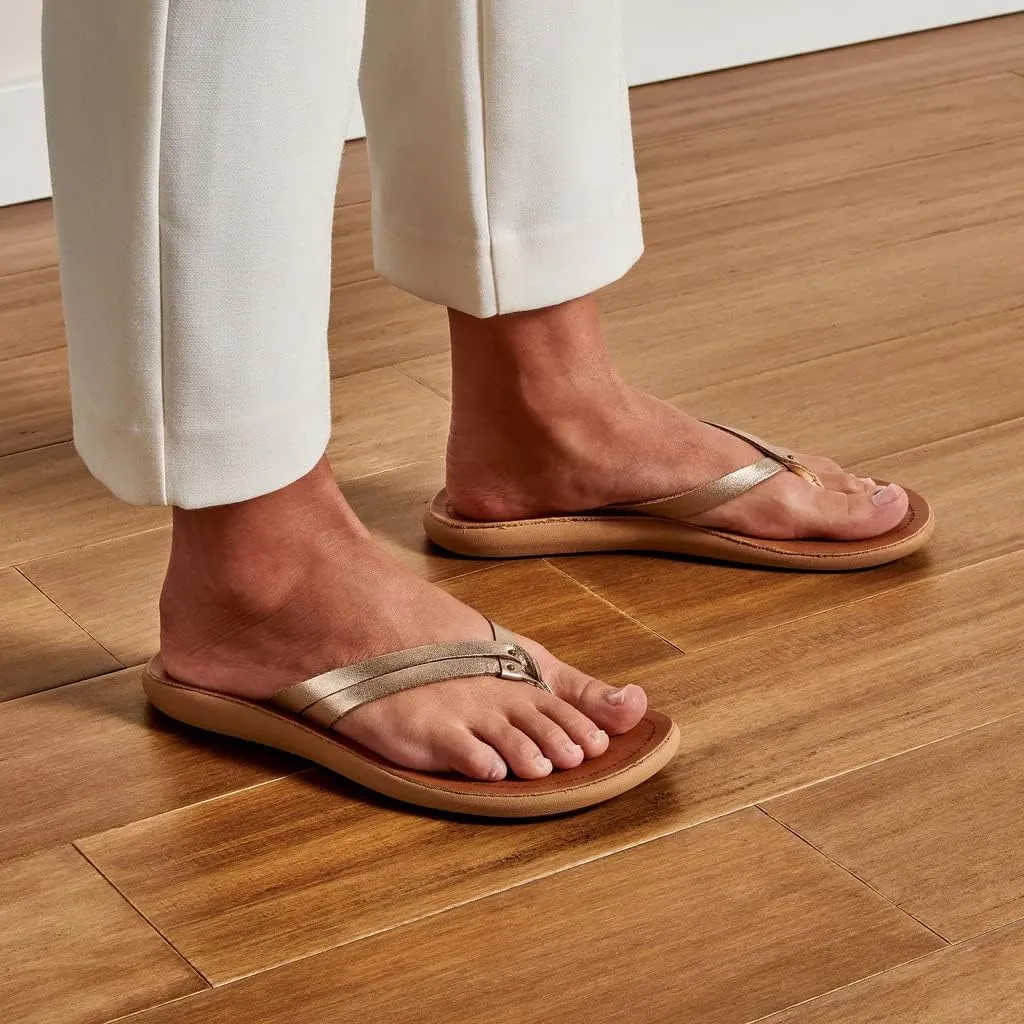 OLUKAI Kapehe Luana Women's Beach Sandal, Soft & Comfortable Full-Grain Leather, Casual & Modern Style