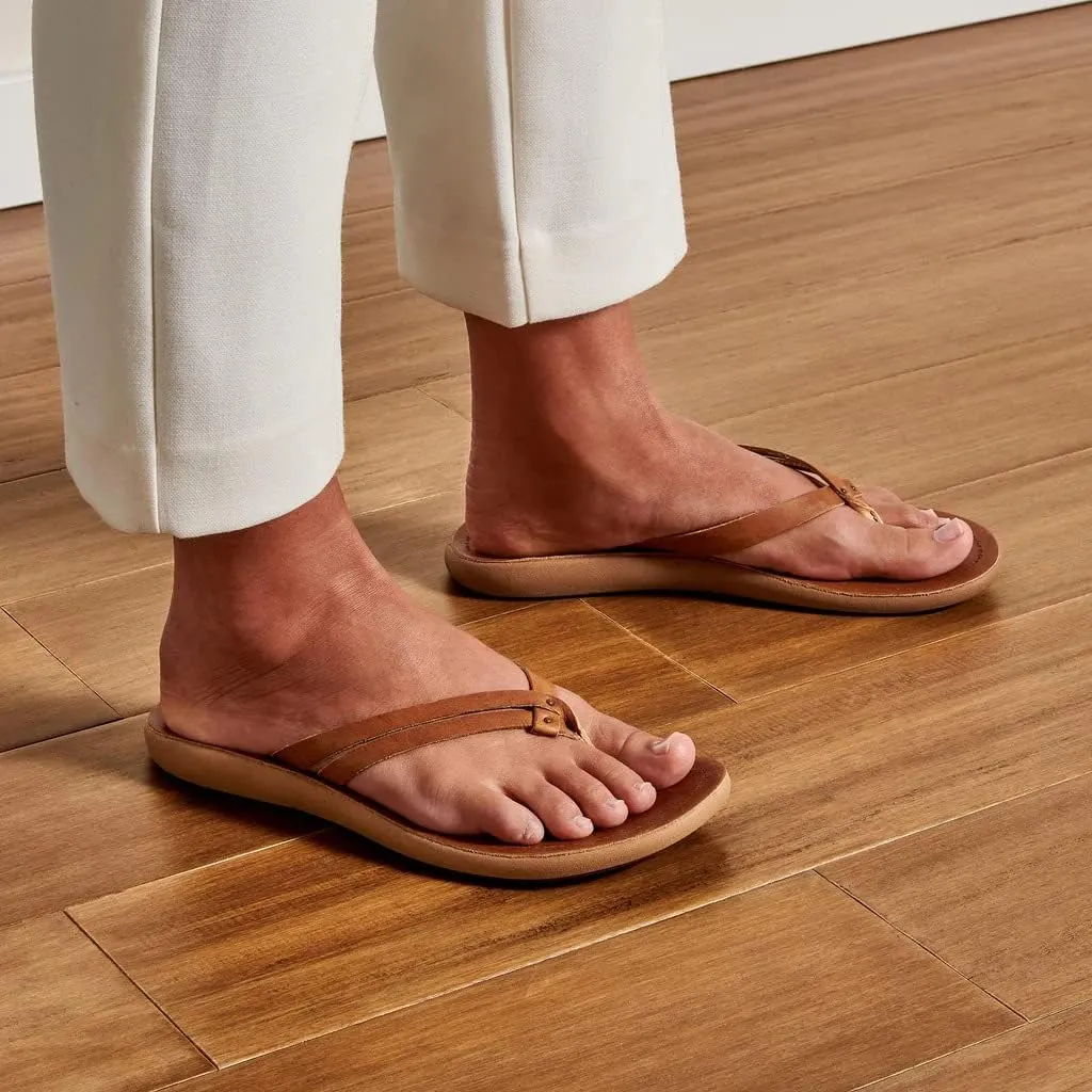 OLUKAI Kapehe Luana Women's Beach Sandal, Soft & Comfortable Full-Grain Leather, Casual & Modern Style