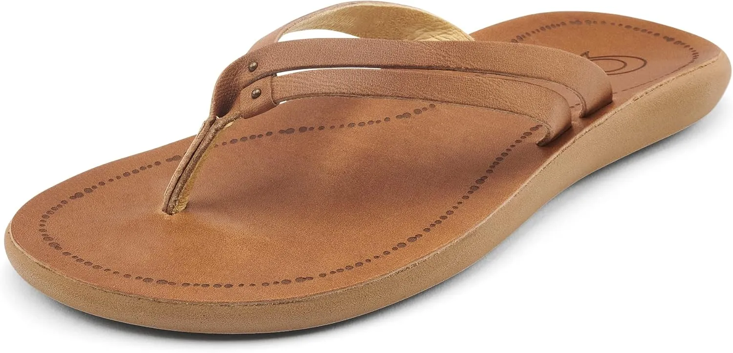 OLUKAI Kapehe Luana Women's Beach Sandal, Soft & Comfortable Full-Grain Leather, Casual & Modern Style