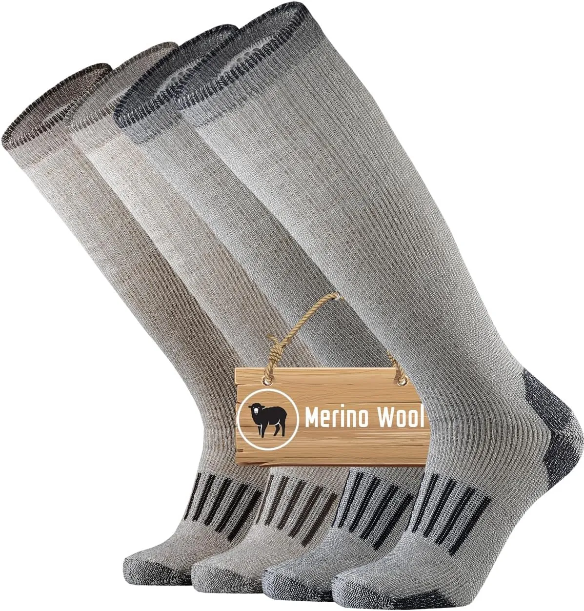ONKE Knee High Socks Cushioned Moisture Wicking for Mens Over the Calf OTC Steel Toe Western Work Boot Thermal Hiking Hunting