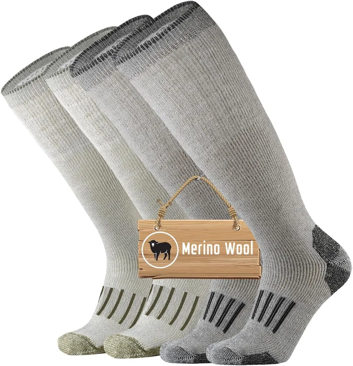 ONKE Knee High Socks Cushioned Moisture Wicking for Mens Over the Calf OTC Steel Toe Western Work Boot Thermal Hiking Hunting