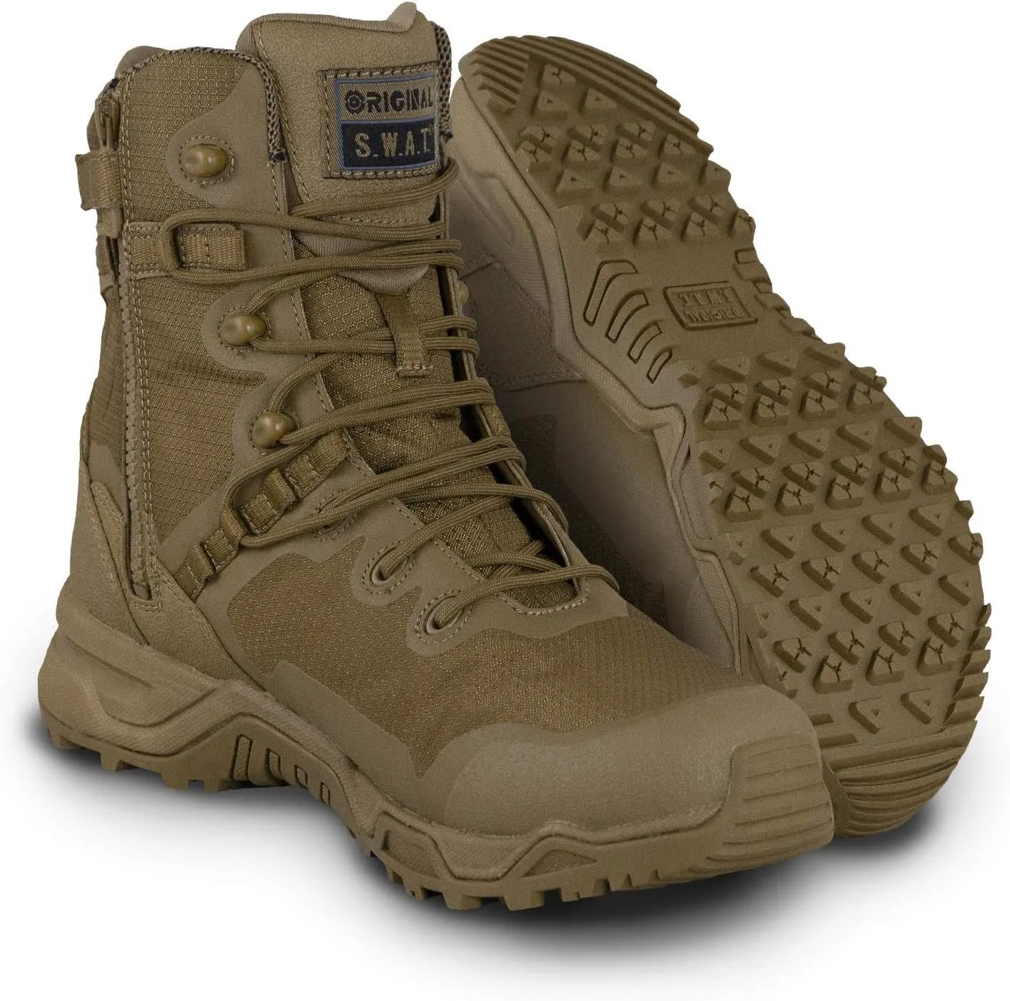 Original S.W.A.T. Alpha Fury Unisex Leather Shoes 8" Side Zip – Polyester Mesh – Microfibre PU Upper