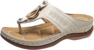 Orthopedic Sandals for Women Arch Support Flip Flops Sandals Walking Thong Sandals 3D Hollow Flower Wedge Shoes