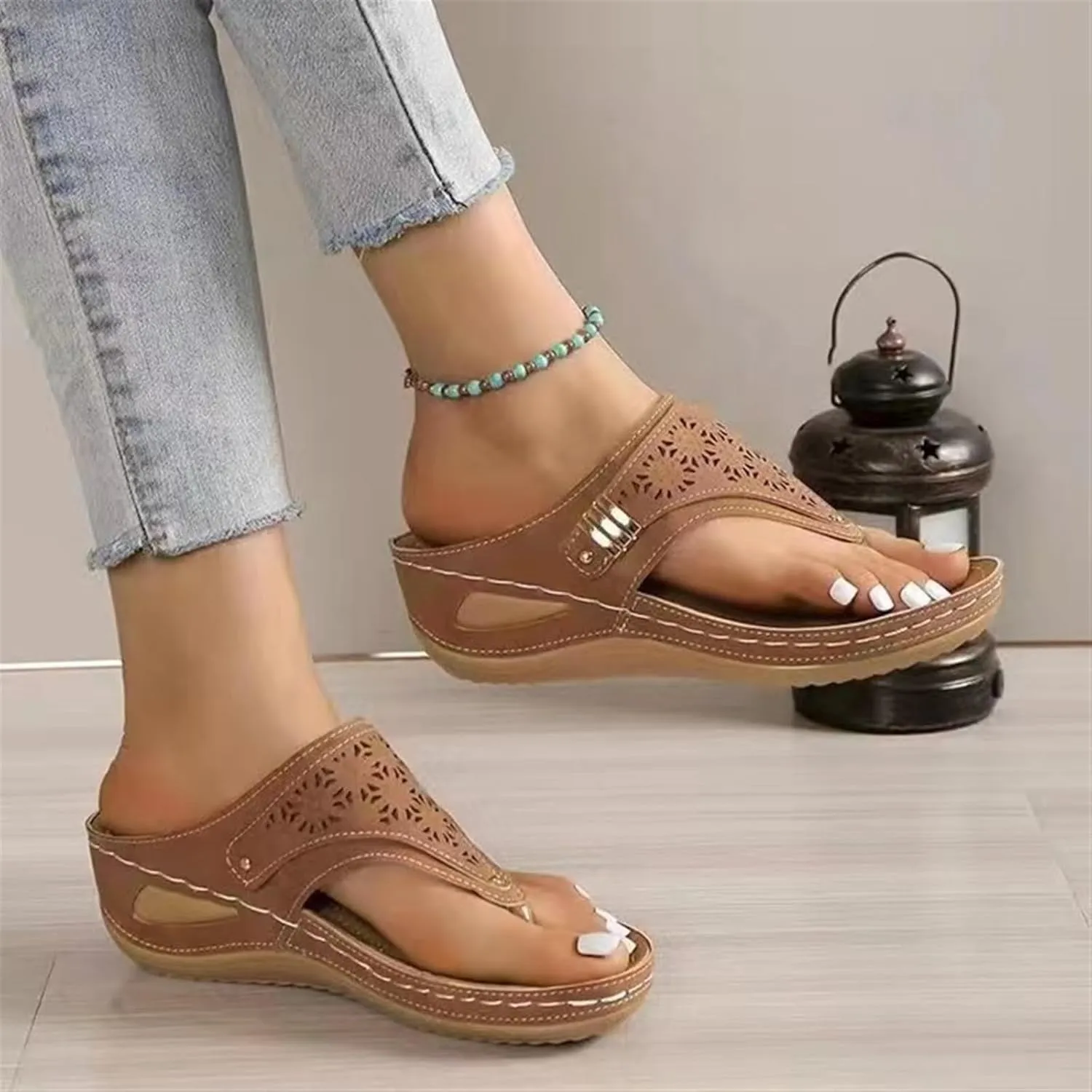 Orthopedic Sandals for Women Casual Comfort Breathable Open Toe Mesh Hollow Sports Sandals Non-Slip Summer Beach Sandals