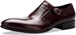 Oxford for Men Formal Shoes Slip On Genuine Leather Delicacy Monk Strap Elegant Black Business Casual Pointed Toe