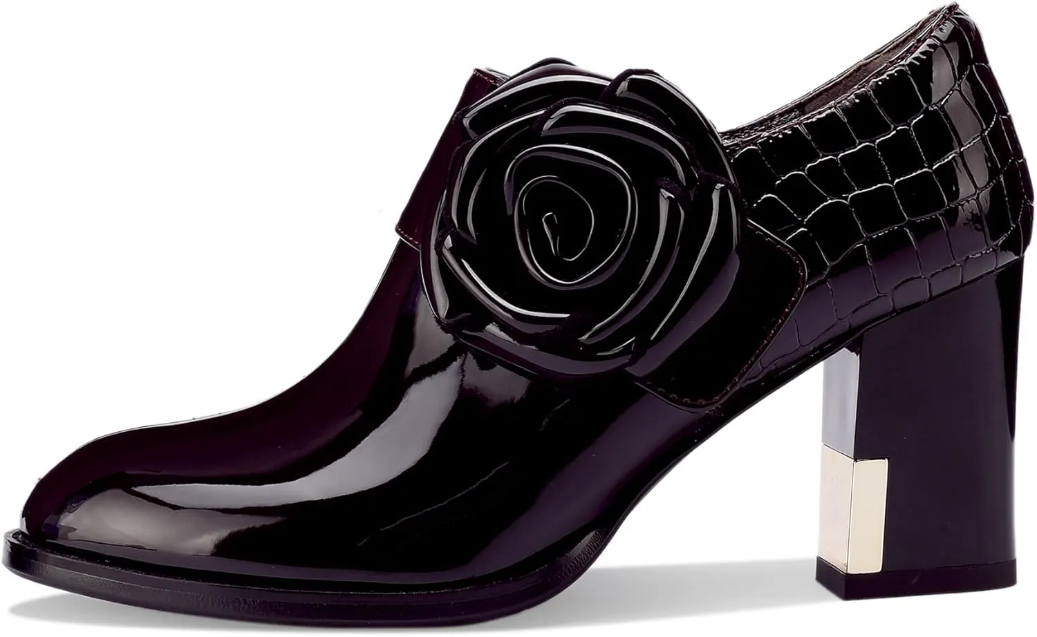 Patent Leather Ankle Boots for Women Chunky Block Extra Wide Booties Botas Para Mujer High Heels Dress Warm Lined Classic Ladies Comfortable Fashion Dressy 3 Inch Boot