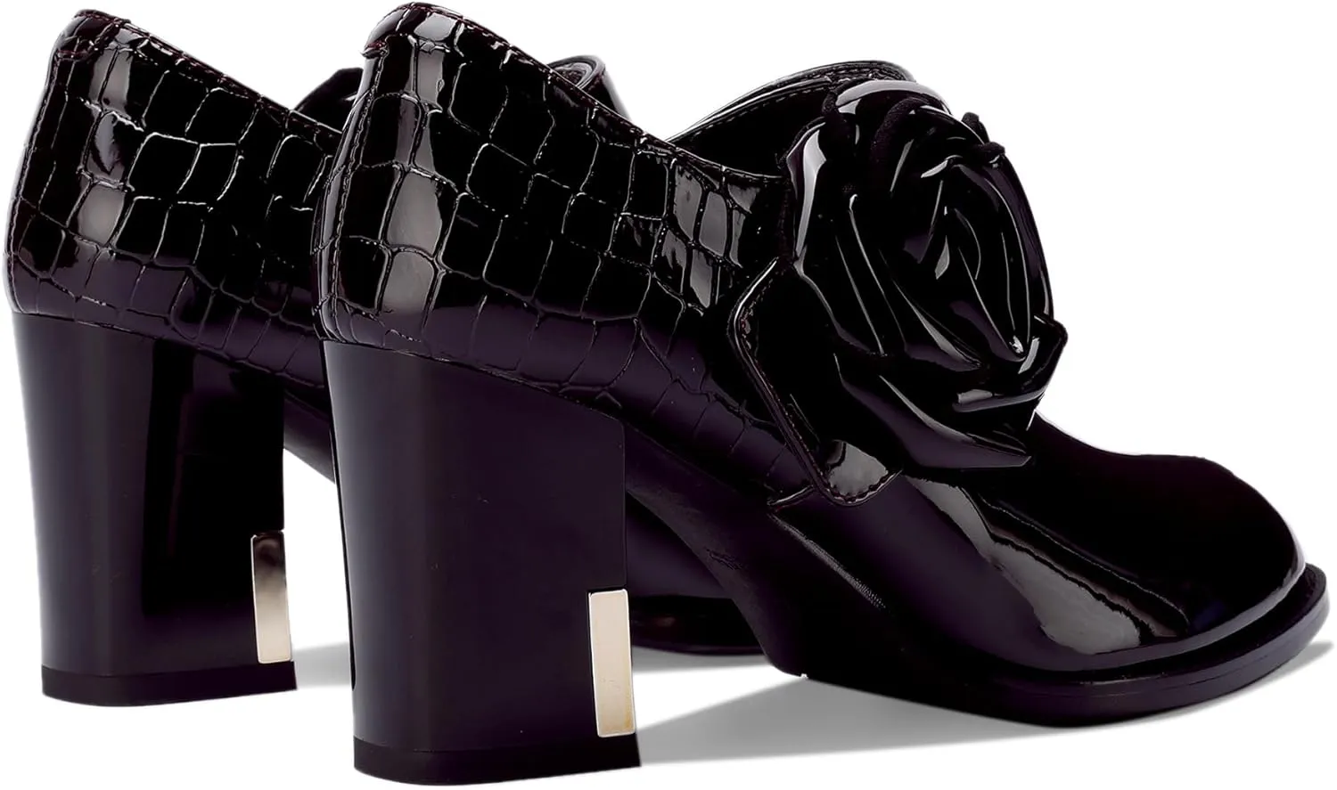 Patent Leather Ankle Boots for Women Chunky Block Extra Wide Booties Botas Para Mujer High Heels Dress Warm Lined Classic Ladies Comfortable Fashion Dressy 3 Inch Boot