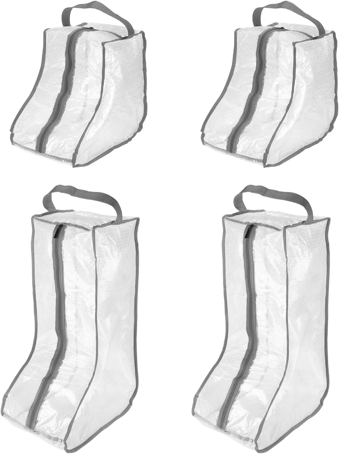 PATIKIL Boots Storage Bags, 4 Pack Waterproof Tall/Short Boot Carry Organizer Protector for Travel Daily Use, Gray