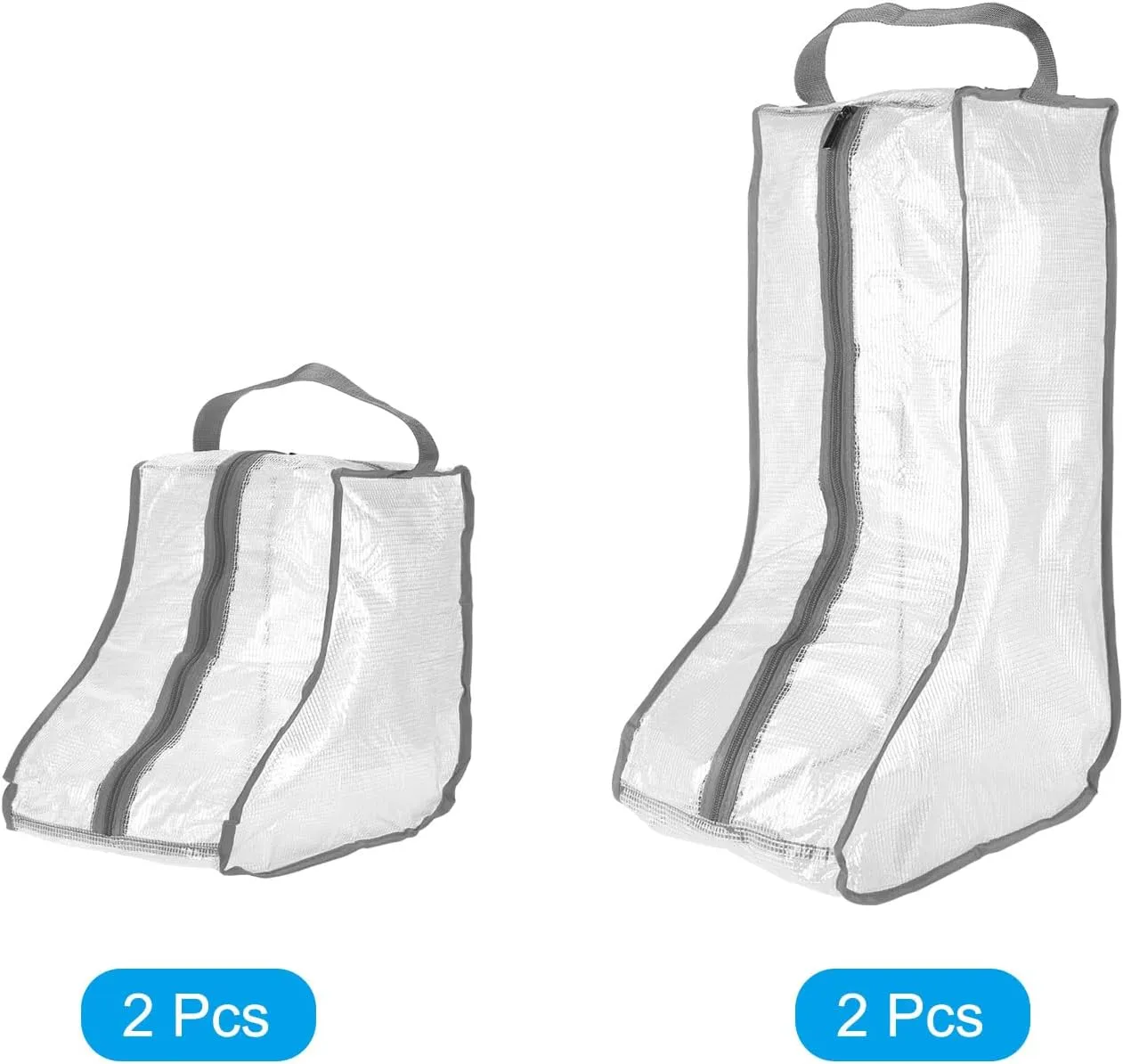 PATIKIL Boots Storage Bags, 4 Pack Waterproof Tall/Short Boot Carry Organizer Protector for Travel Daily Use, Gray