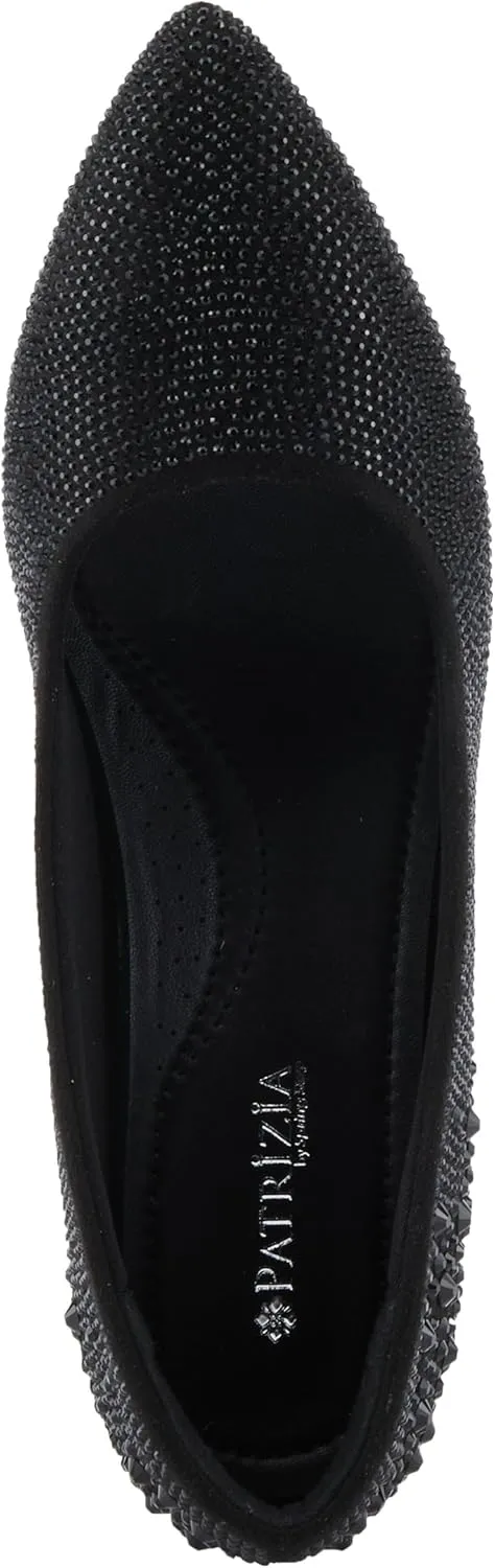 PATRIZIA Women's Tyanna Kitten Heel Pumps with Delicate Crystals, Pointed Toe, and Comfortable Fit