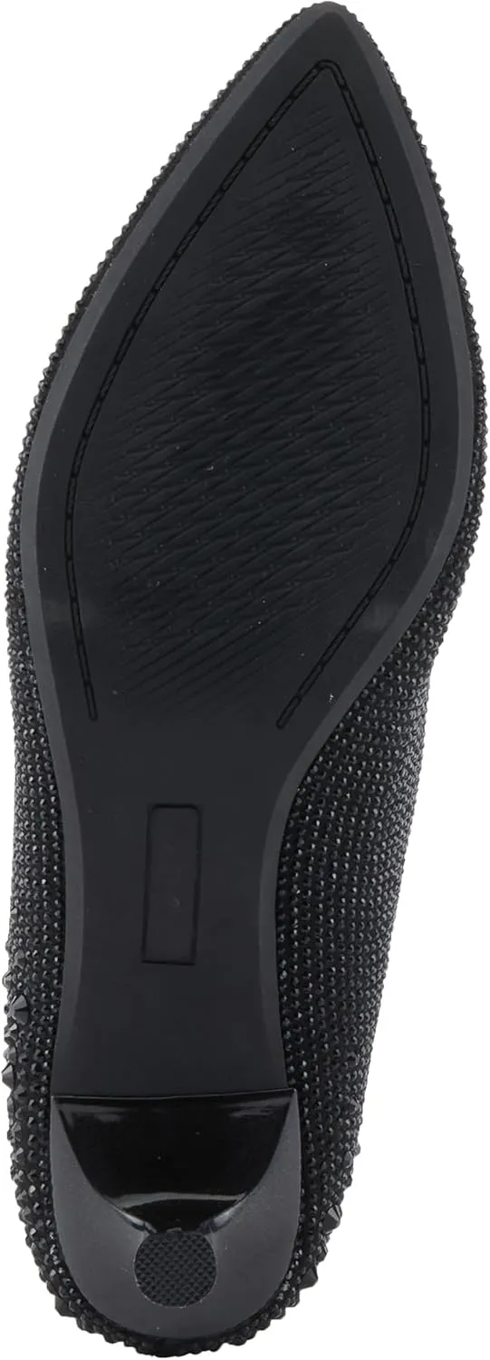 PATRIZIA Women's Tyanna Kitten Heel Pumps with Delicate Crystals, Pointed Toe, and Comfortable Fit