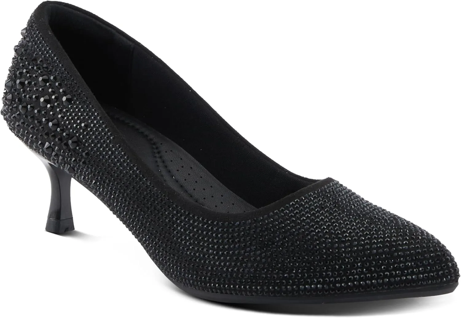 PATRIZIA Women's Tyanna Kitten Heel Pumps with Delicate Crystals, Pointed Toe, and Comfortable Fit