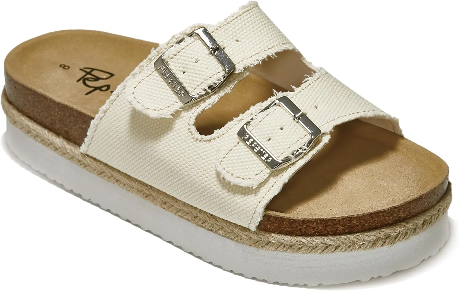 PepStep Slide Sandals for Women with Soft Cork Footbed and Strap, Ladies Fashion Platform Slide Sandals Comfortable Slip On Style