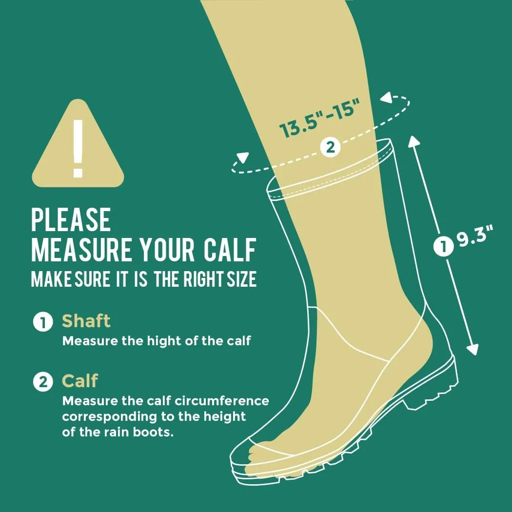 planone Mid Calf Waterproof Rain Boots For Women Anti-Slipping Garden Shoes Comfortable Insoles Stylish Light Rain Shoes Outdoor Work Shoes