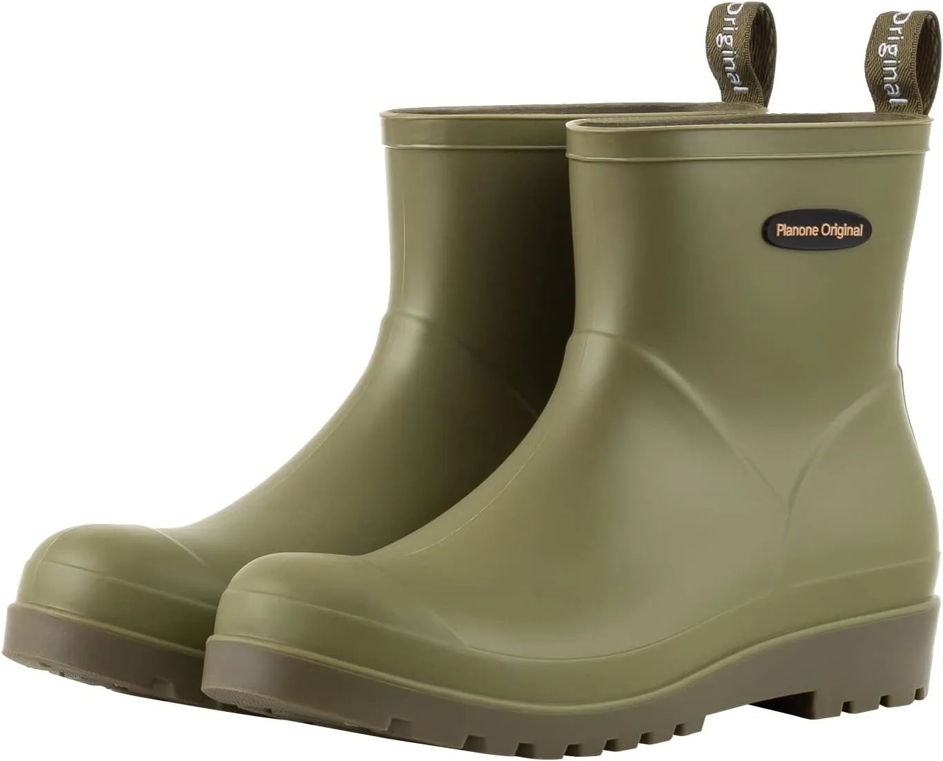 planone Short Rain Boots Women Fashion Waterproof Chelsea Boots for Women Matte Outdoor Garden Shoes Ankle Muck Boots for Ladies Non Slip Work Shoes Rubber Boots with Premium Comfort Insole