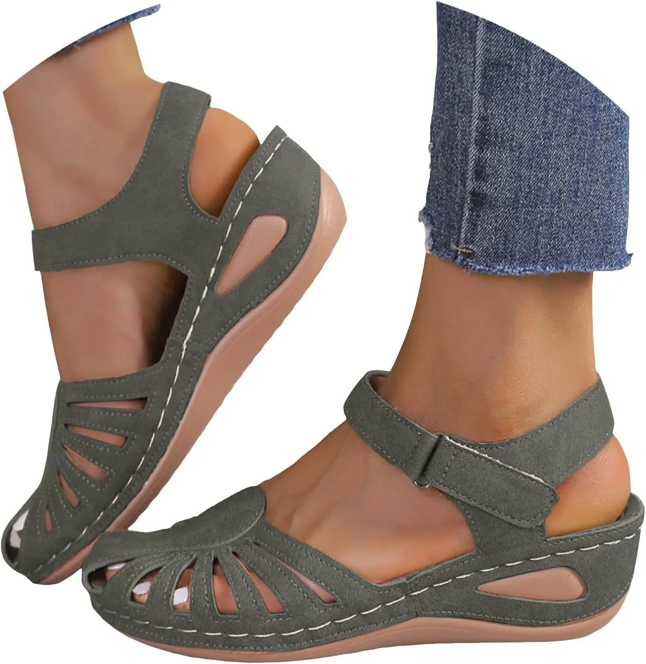 Platform Sandals for Women Barefoot Sandals Women Summer Platform Comfortable Low Wedges Womens Sandal