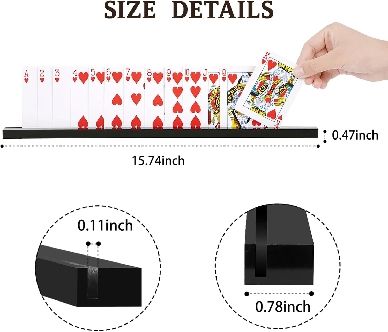 Playing Card Holder Stand 400mm White Acrylic Set for Playing Card Games, Trading Card or Other Card, Board Games (4 Pcs, White)