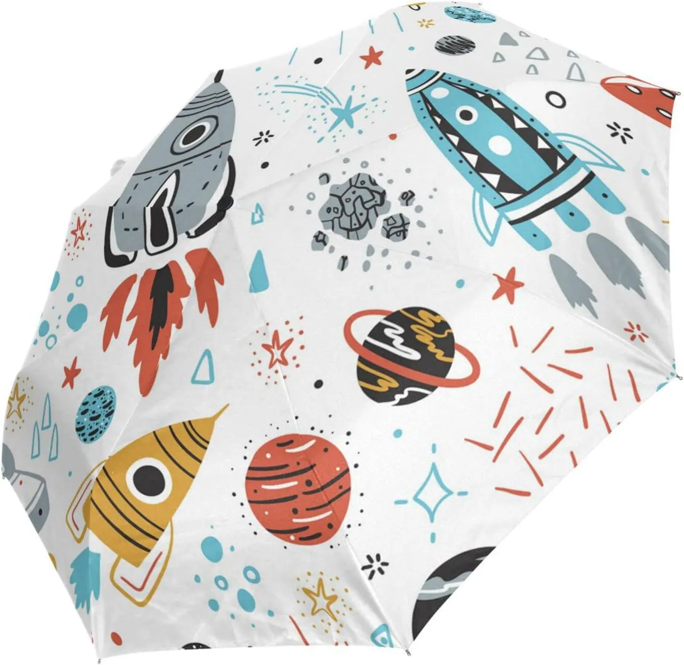 Poeticcity Automatic Folding Umbrella, Auto Open/Close 3 Folds Parasol, Compact Windproof Strong Umbrellas for Travel Sun & Rain