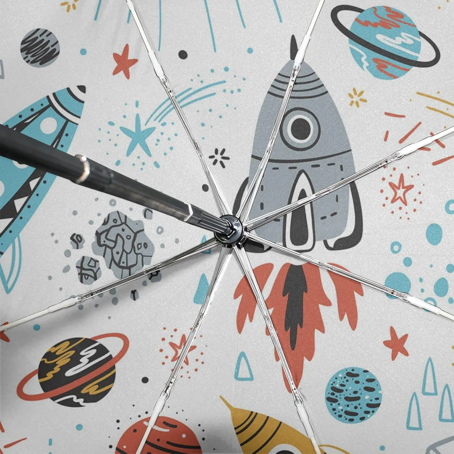 Poeticcity Automatic Folding Umbrella, Auto Open/Close 3 Folds Parasol, Compact Windproof Strong Umbrellas for Travel Sun & Rain