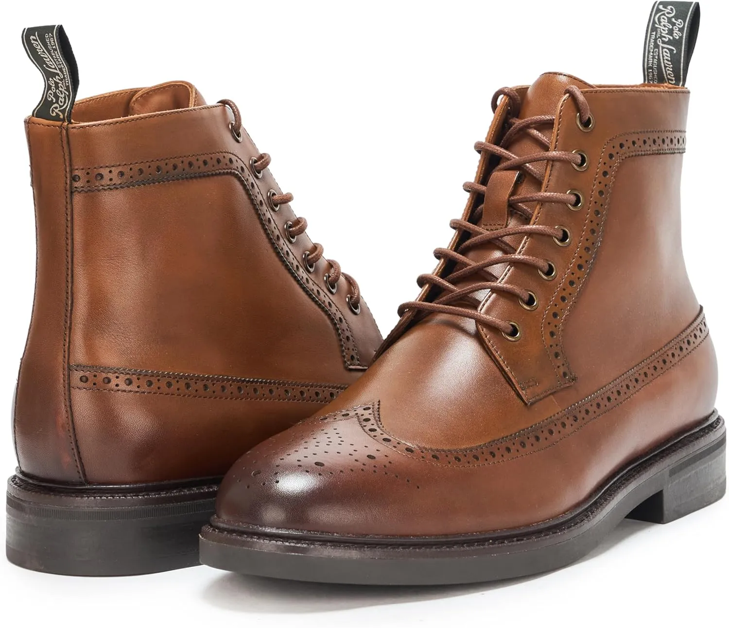 POLO RALPH LAUREN Men's Asher Leather Wingtip Boot Ankle