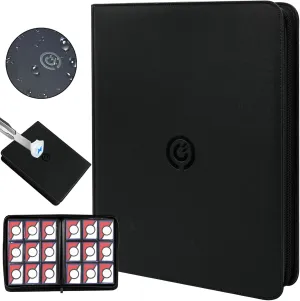 Premium Military Grade Waterproofing Card Binder for Cards, Portable Card Collector Binder Album Holder Book Fits 288 Cards with 16 Sleeves, Trading Card Display High Storage Carrying Case -Black