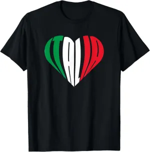 Proud Italian - Italia Design - Italian Heart I Love Italia T-Shirt