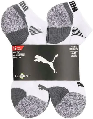 PUMA Men’s Repreve Athletic Sock, 12-pair (White)