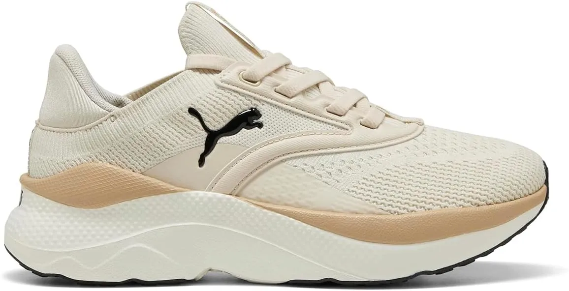 PUMA Women's Softride Mayve WN's Street Running Shoe, Alpine Snow Warm White PUMA Black, 7 Women