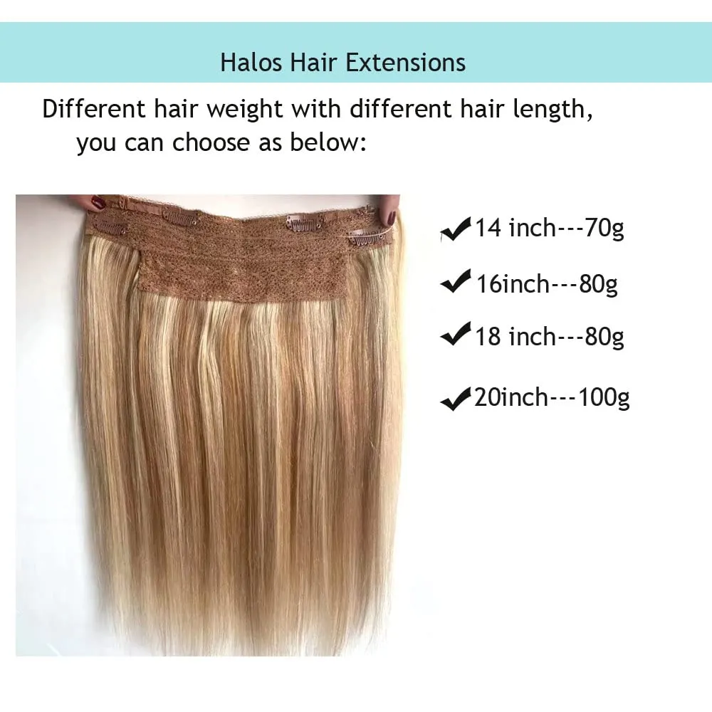 Real Human Hair Clip in Extensions, Invisible Fish Line Wire Hairpieces, Ombre Balayage Light Blonde to Golden Blonde Highlights 18Inch 80Gram Straight Flip in Hair Extensions