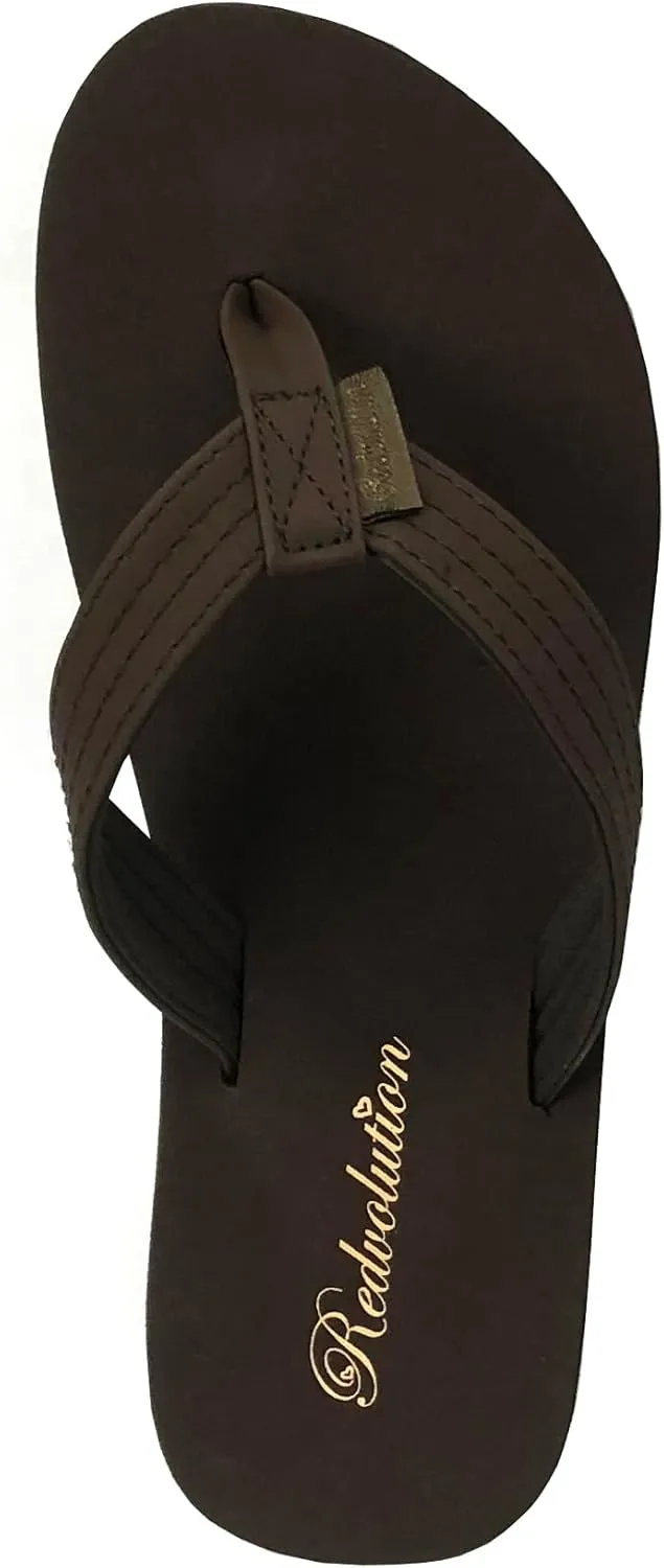 REDVOLUTION New Women's Classic Beach Flip Flop Soft Sandals Slip on Shoe Maui