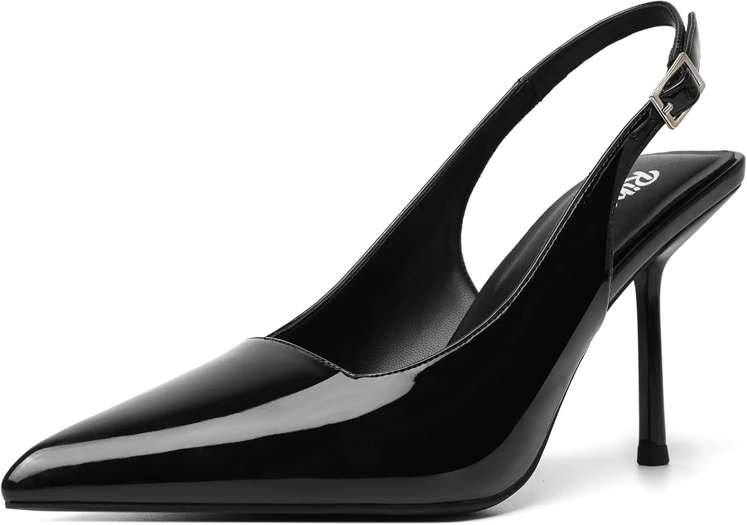 RIBONGZ Sexy Slingback Pumps Elegant Dressy Heels for Women Closed Toe Pointy High Heels Wedding Bride Prom Party Evening Shoes