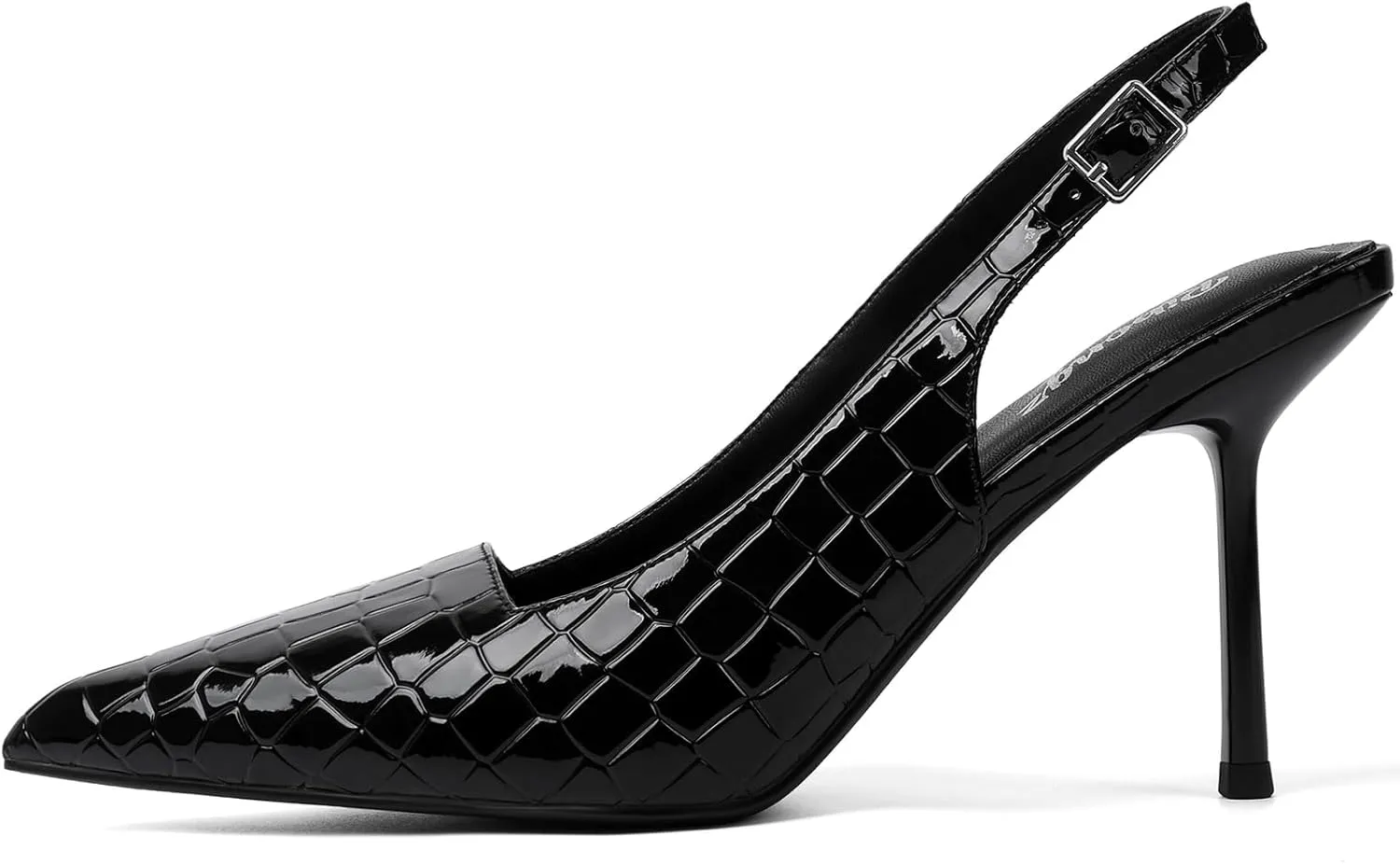 RIBONGZ Sexy Slingback Pumps Elegant Dressy Heels for Women Closed Toe Pointy High Heels Wedding Bride Prom Party Evening Shoes