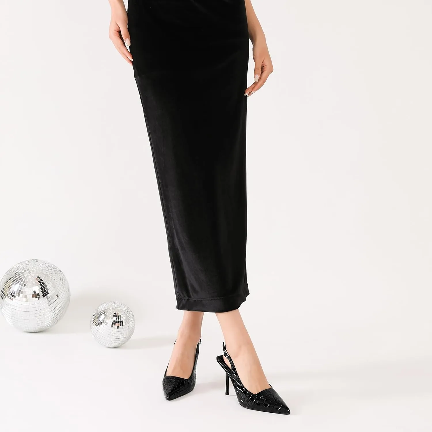 RIBONGZ Sexy Slingback Pumps Elegant Dressy Heels for Women Closed Toe Pointy High Heels Wedding Bride Prom Party Evening Shoes