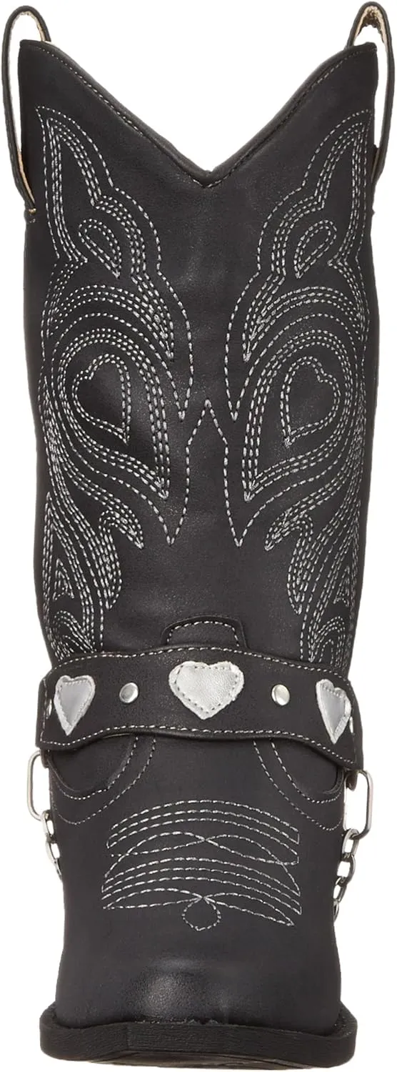 ROPER Kids Girls Dale Heart Snip Toe Casual Boots Mid Calf - Black