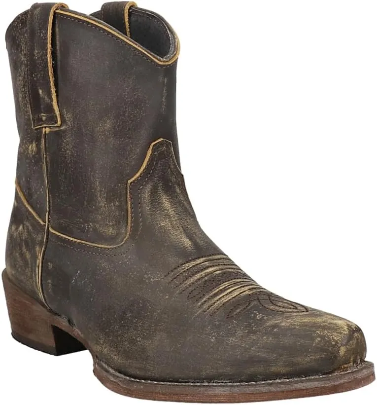 ROPER Womens Dusty Distressed Snip Toe Casual Boots Ankle Low Heel 1-2" - Brown