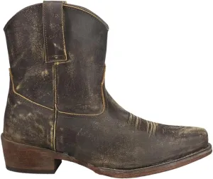 ROPER Womens Dusty Distressed Snip Toe Casual Boots Ankle Low Heel 1-2" - Brown
