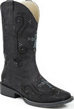 Roper Womens Faith Boot, Black, 10