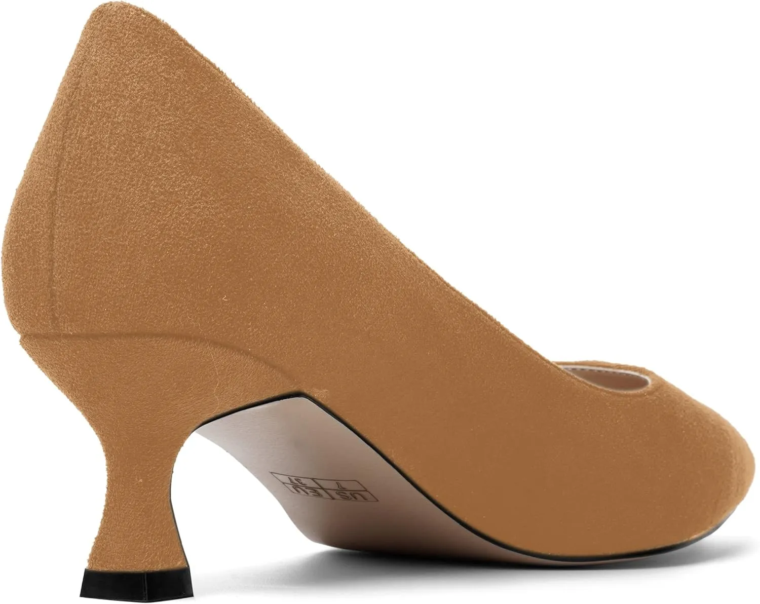 ROSERWISH Womens Slip On Casual Office Suede Pointed Toe Elegant Kitten Low Heel Pumps Dress Shoes 2 Inch
