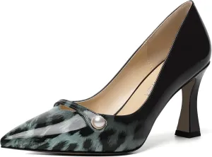 ROSERWISH Womens Slip On Elegant Wedding Fashion Pointed Toe Matte Stiletto High Heel Pumps Dress Shoes 3.5 Inch