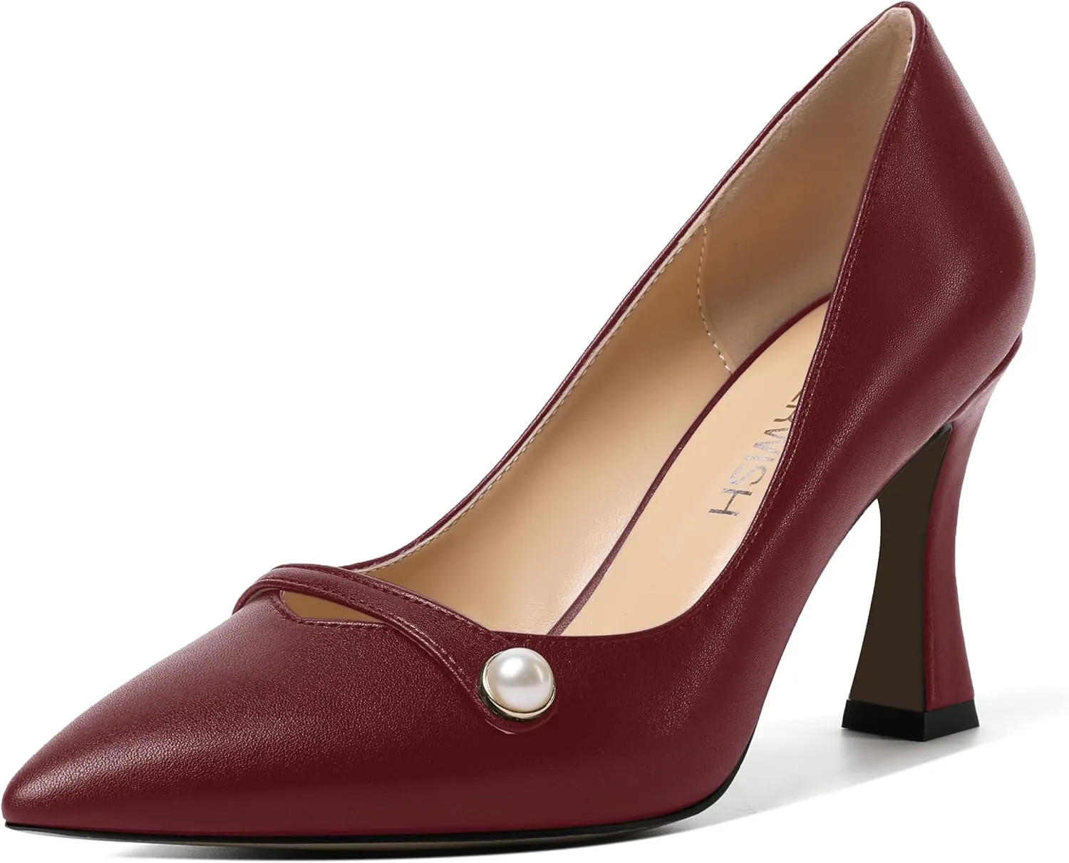ROSERWISH Womens Slip On Elegant Wedding Fashion Pointed Toe Matte Stiletto High Heel Pumps Dress Shoes 3.5 Inch